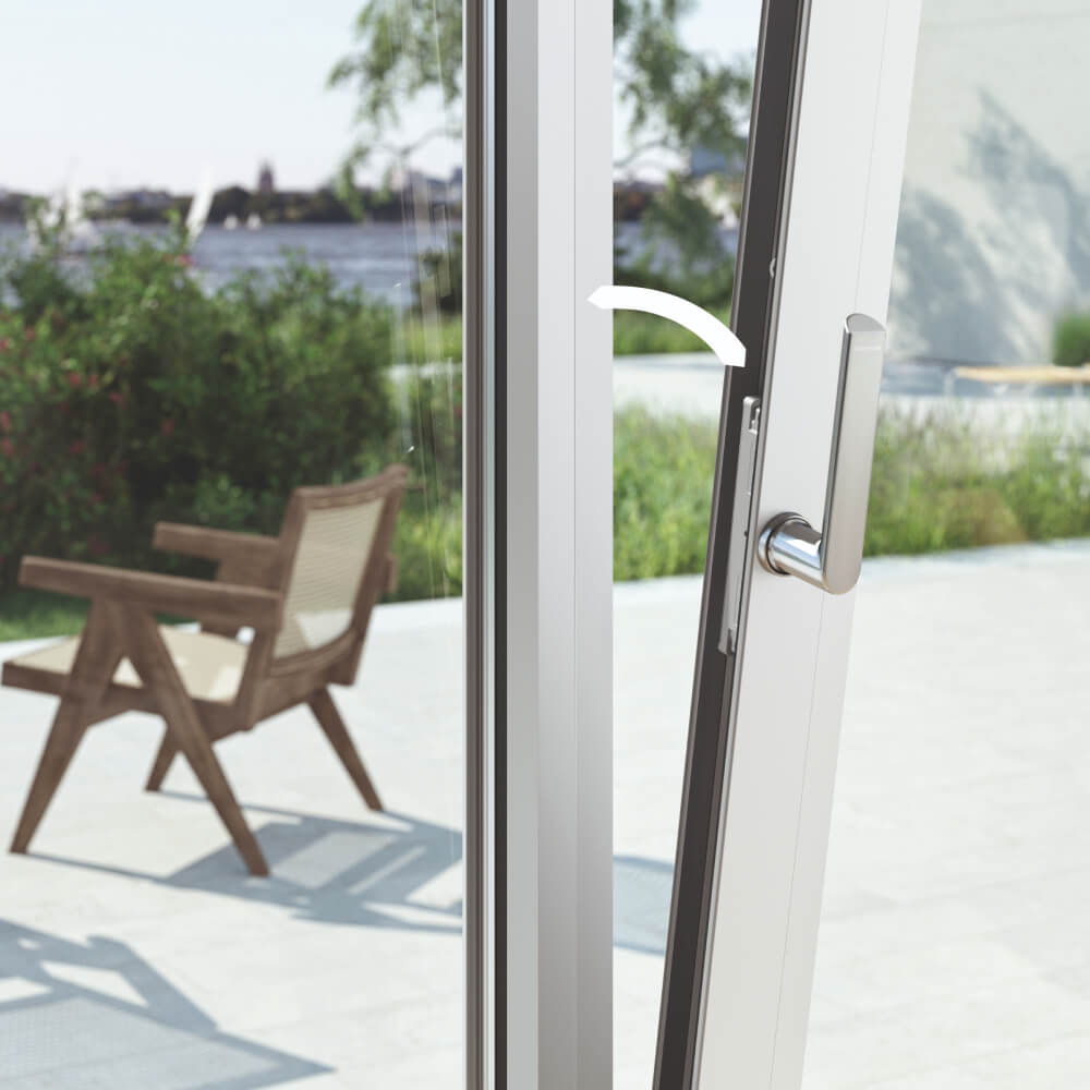 Tilted aluminium french door