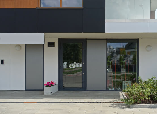 Clear glass front door