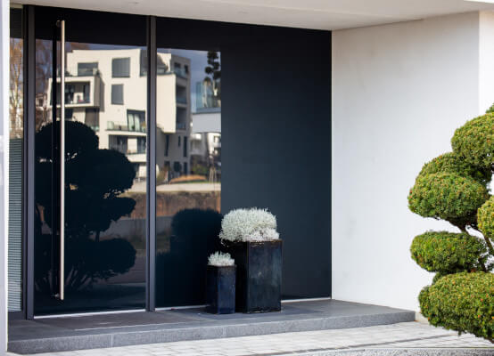 Decorative glass front door