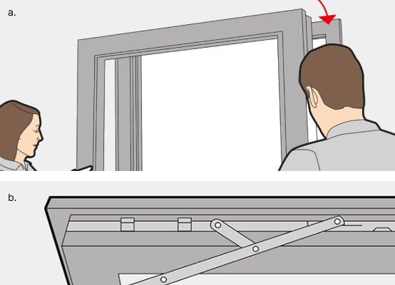 Installing a tilt and slide door sash