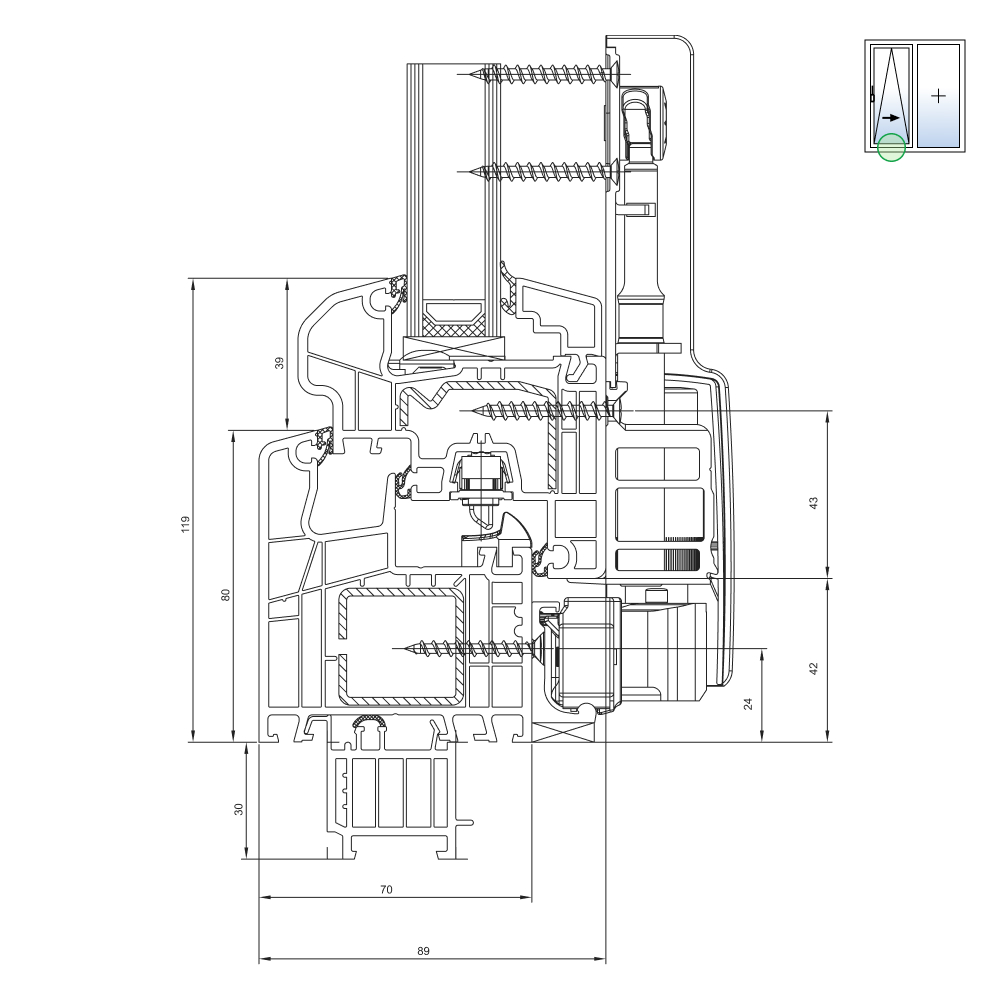 IDEAL 5000 - 30 mm milling for a sill connection profile for new-builds