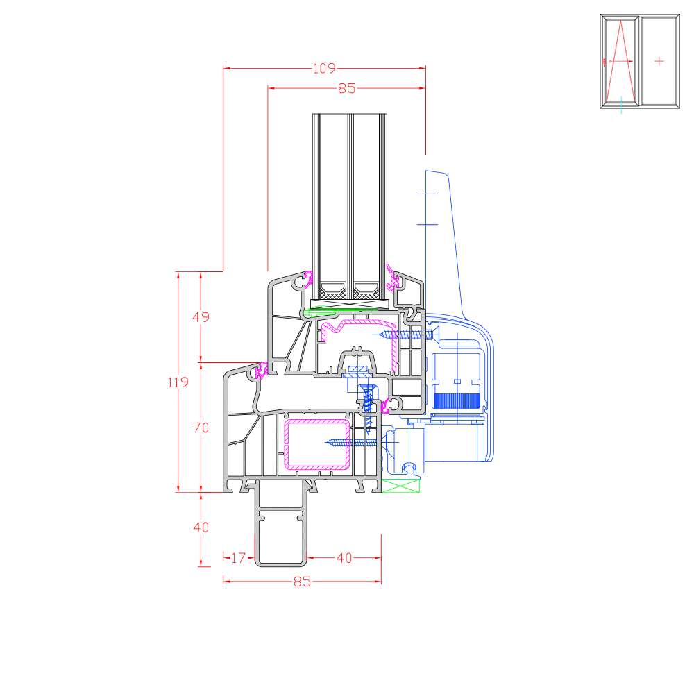 IDEAL 7000 - 40 mm milling for a sill connection profile for new-builds 