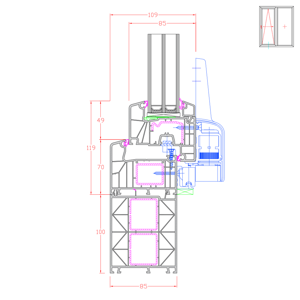 IDEAL 7000 - 100 mm frame extension 