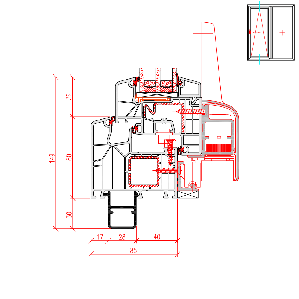 IDEAL 8000 - 30 mm milling for a sill connection profile for new-builds