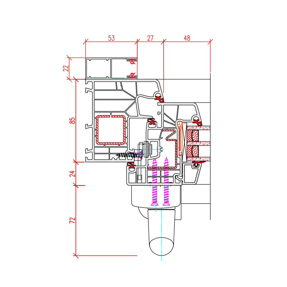  IDEAL 8000 - horizontal view of a front-mounted roller shutter 