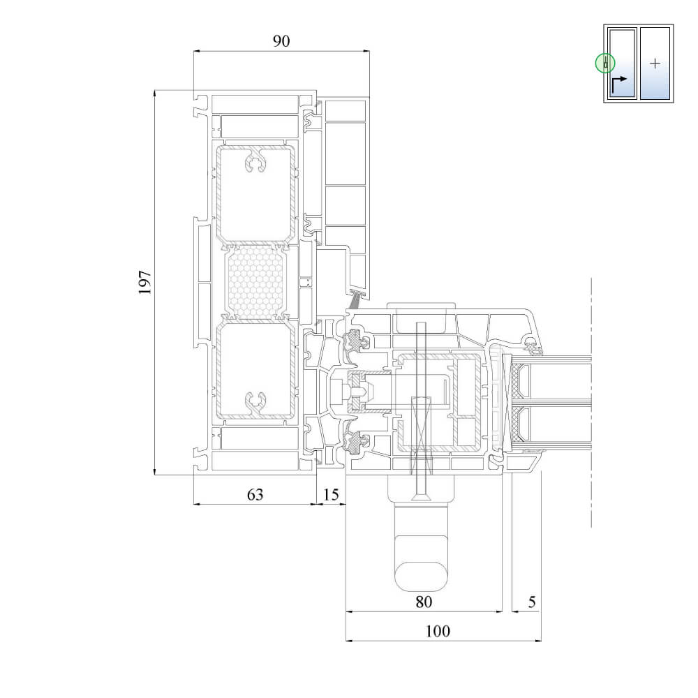 IDEAL Premium lift and slide door interior left sliding sash