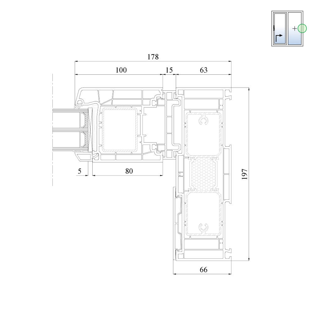 IDEAL Premium lift and slide door external fixed panel on the right