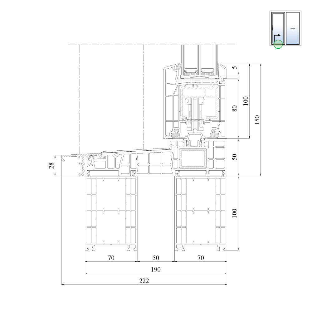 IDEAL Premium - 100 mm threshold frame extension