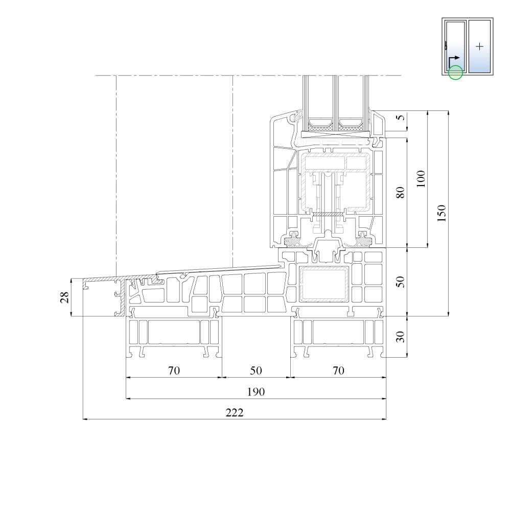 IDEAL Premium - 30 mm threshold frame extension