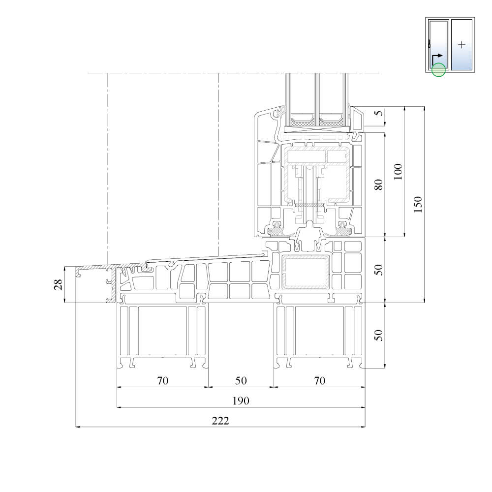 IDEAL Premium - 50 mm threshold frame extension