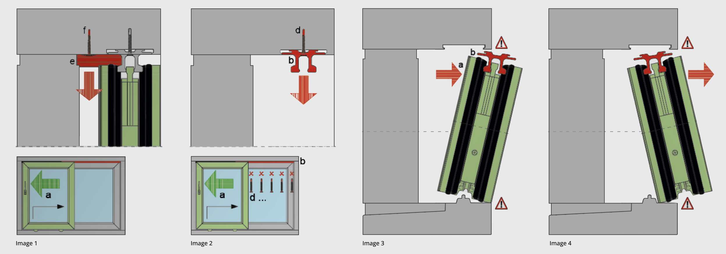 Removing lift and slide doors from the frame