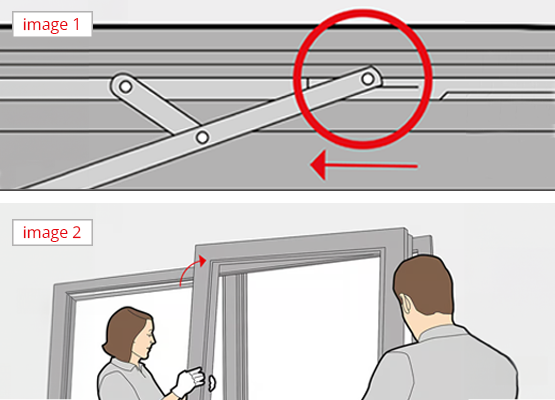 Removing a tilt and slide door from the frame