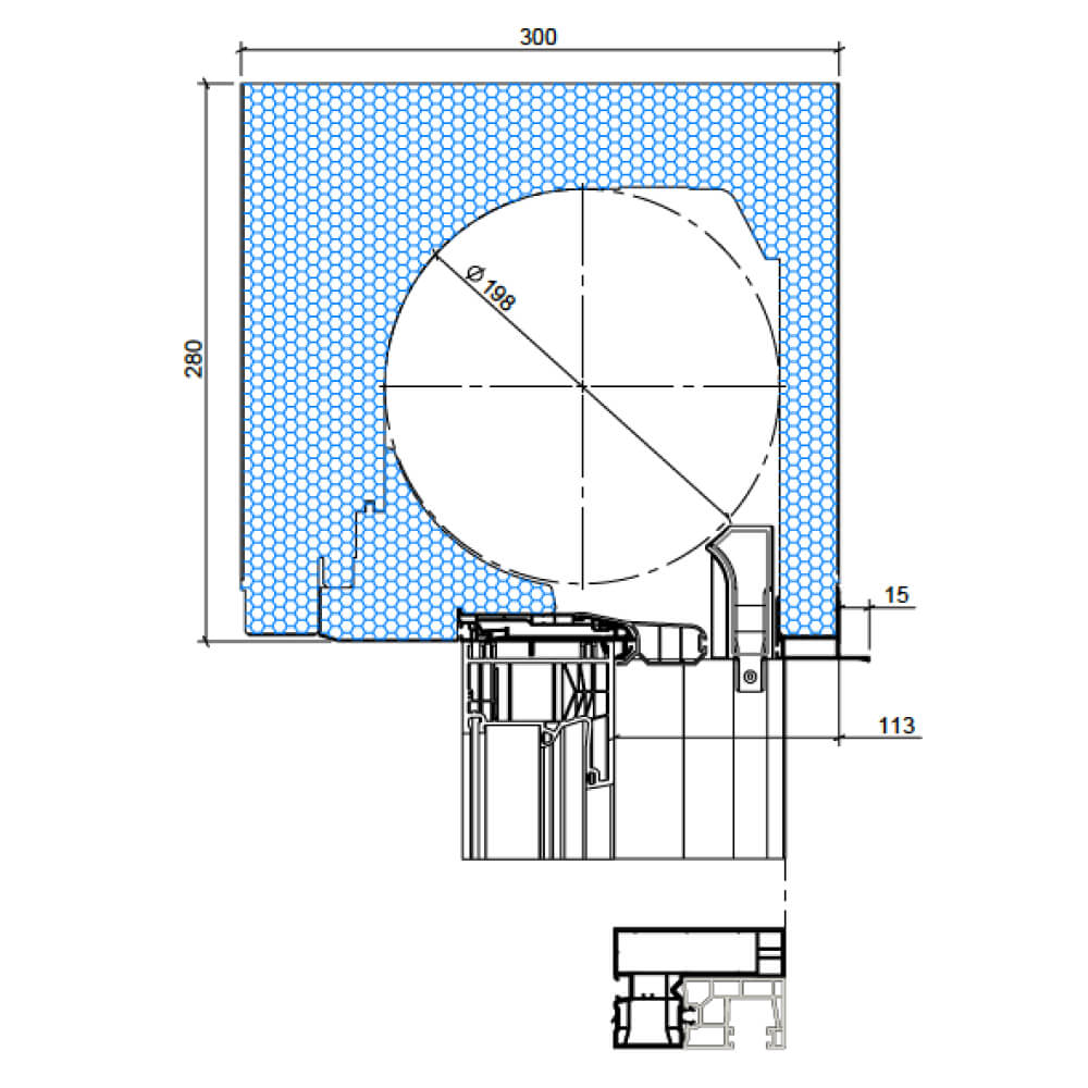 Premium roller shutters, dimensions 280 x 300 mm