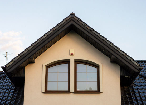 Arched gable windows