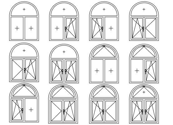 Opening options for a double round arched window with fanlight