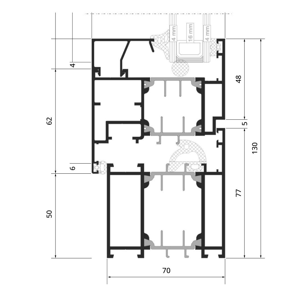 ALUPROF MB-70 HI detail drawing