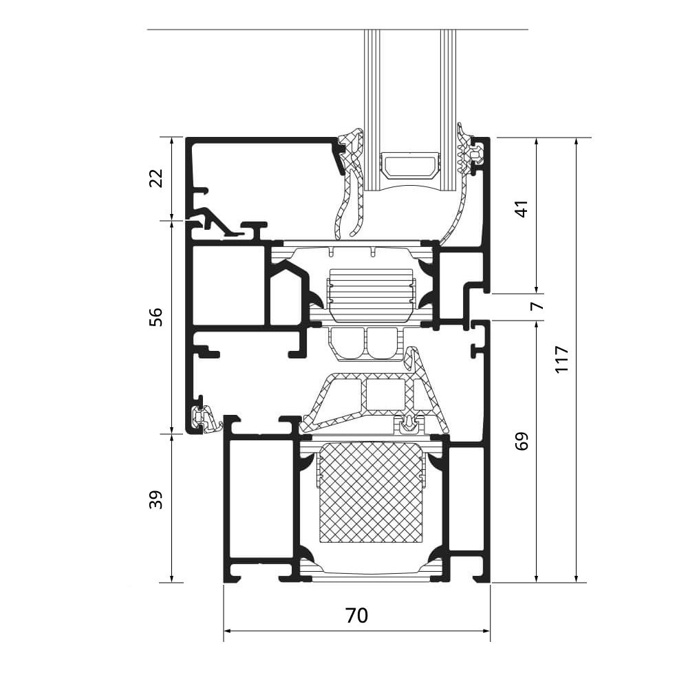 Schüco AWS 70.HI detail drawing