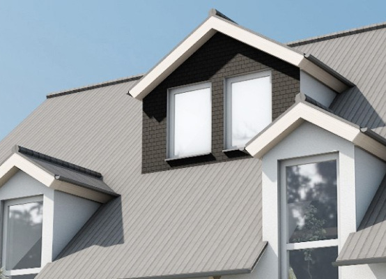 Modern grey dormer windows