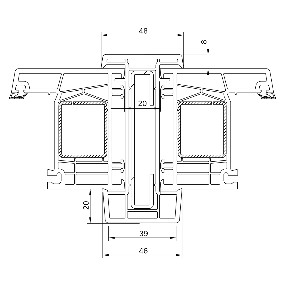 Kömmerling 70 AD - 20 mm static coupling 