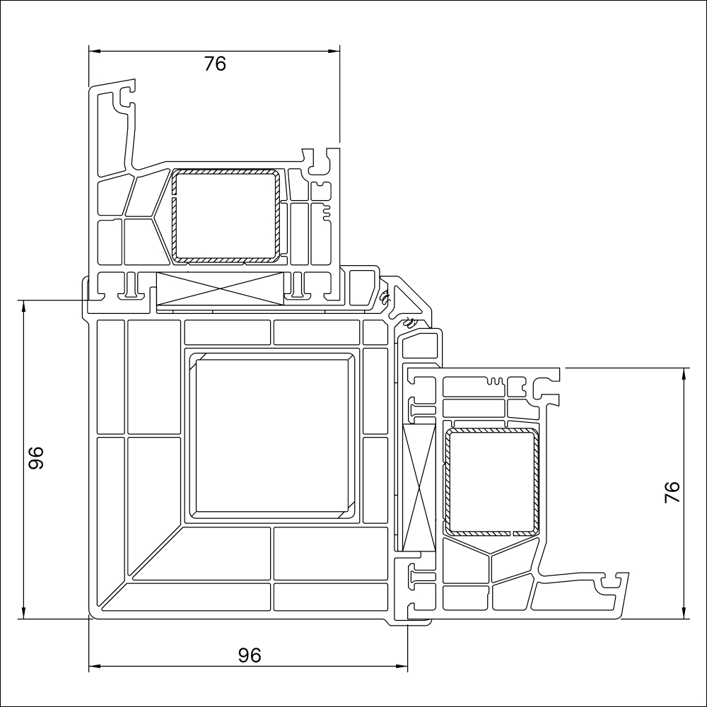 Kömmerling 76 AD 90° exterior corner coupling