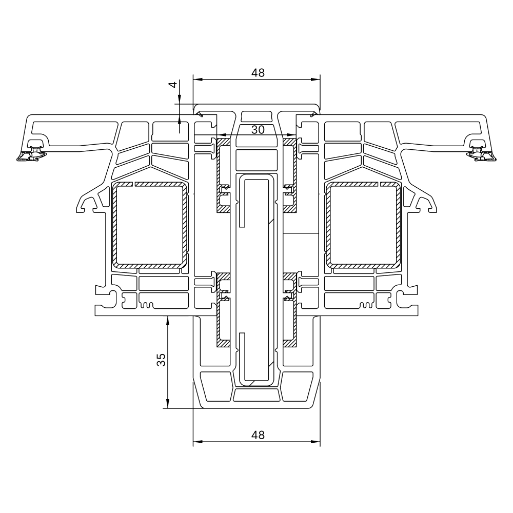 Kömmerling 76 MD - 30 mm static coupling