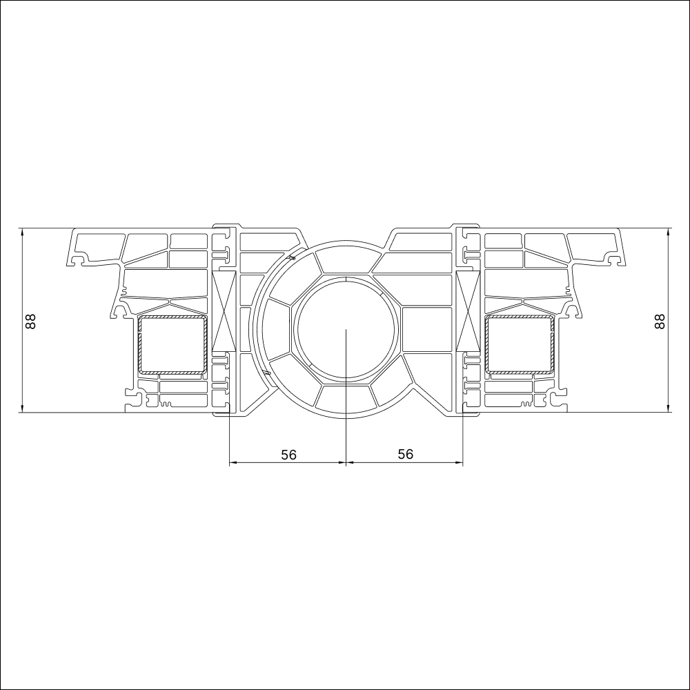 Kömmerling 88 MD exterior variable corner coupling