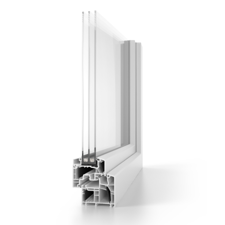 uPVC window profile section