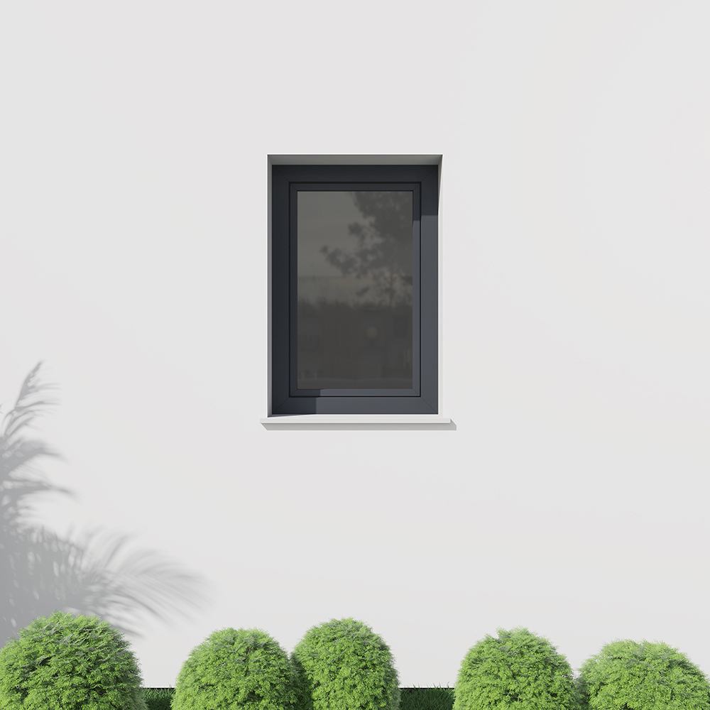 uPVC-alu window with a Slate Grey (RAL 7015) exterior