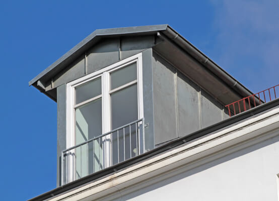 Classic white dormer window